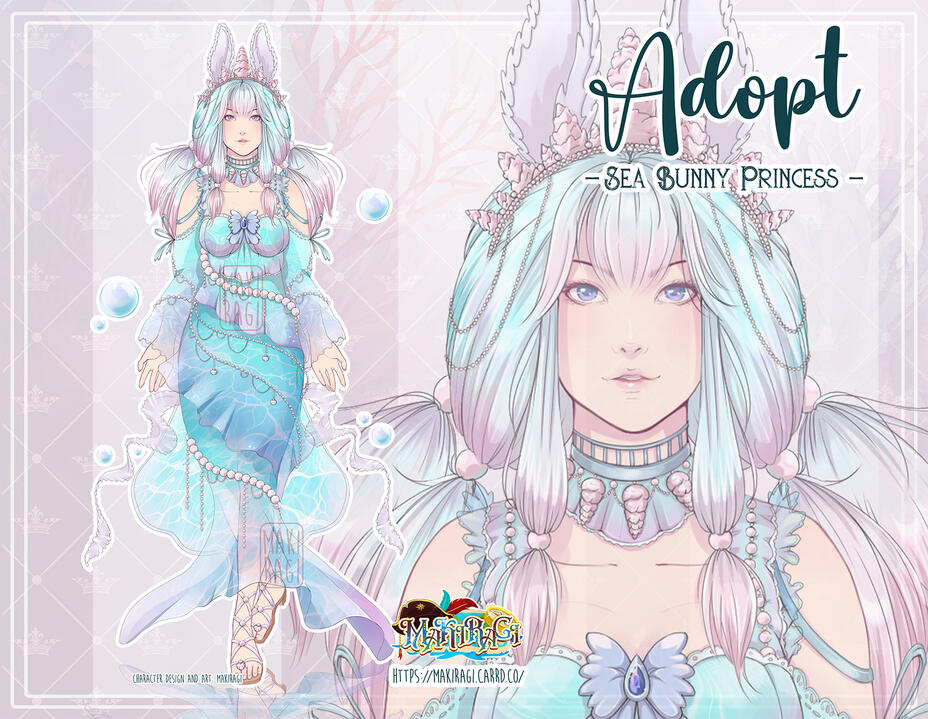 Adopt Sea Bunny/Axolotl Princess [available]